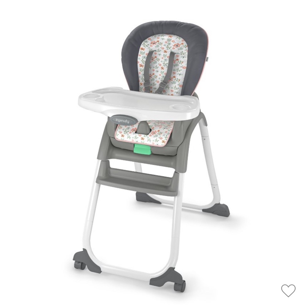 Ingenuity Gray Floral Convertible High Chair with Tray